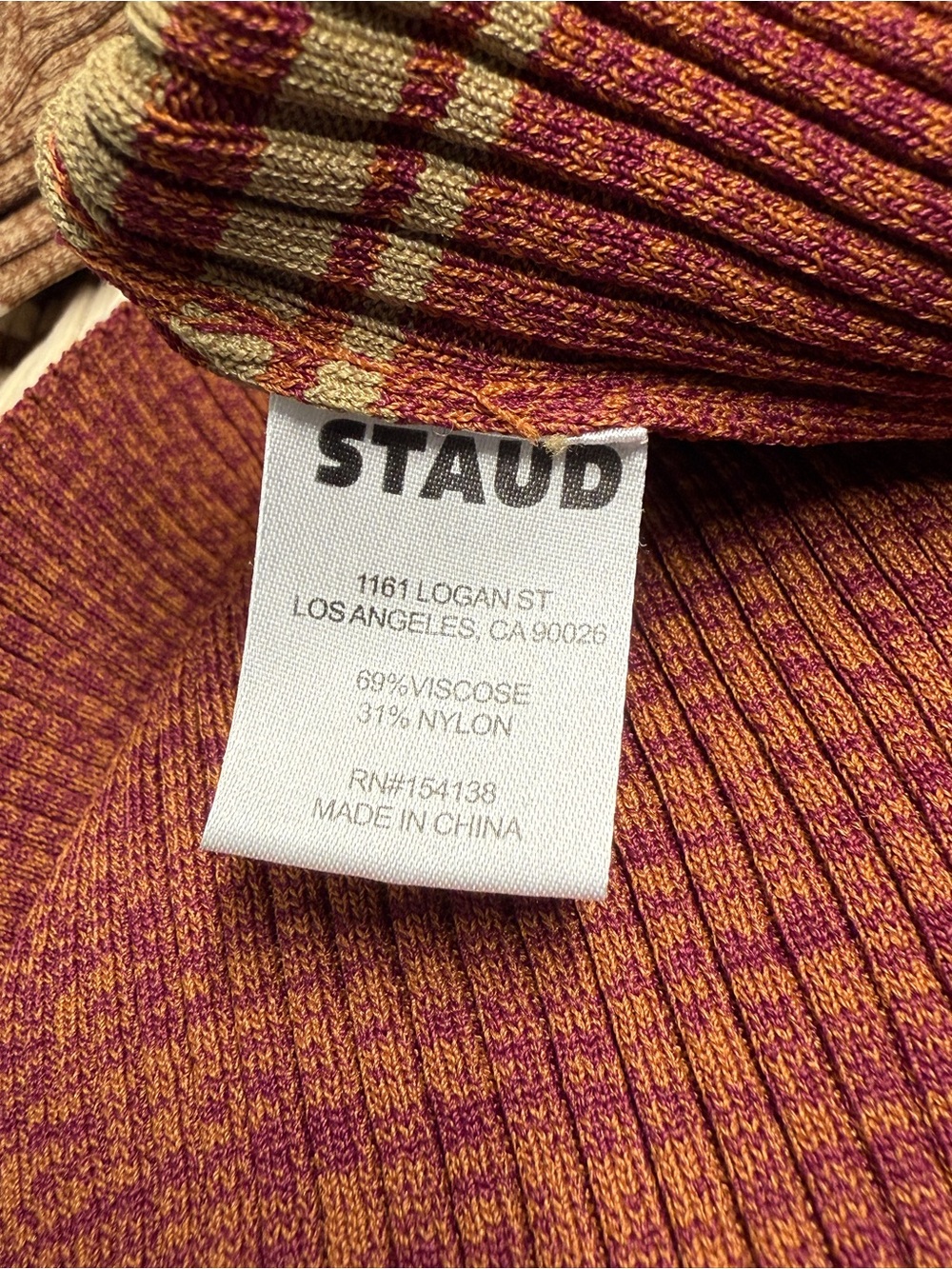 STAUD Colleen Ribbed Knit Midi Dress Small NWOT - Picture 8 of 9